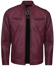 Ddge - Maroon Leather Jacket Men