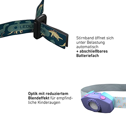 Ledlenser KIDLED2 Kinder-Stirnlampe, mit AAA-Batterien betrieben, 35g, IP44 – Ansicht 3