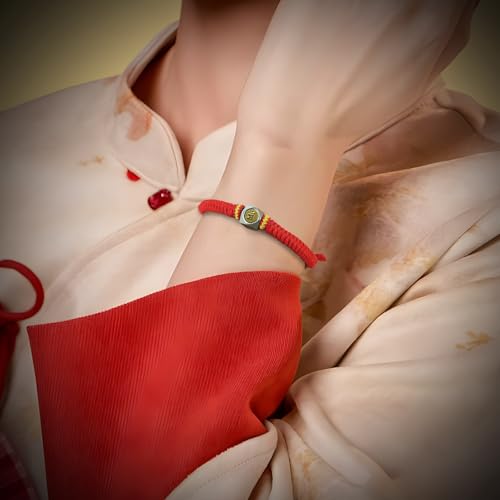 Red String Bracelet with Cinnabar Peaceful Buckle for Protection,Feng Shui Bracelet,Adjustable Chinese Bracelet Prayer Yoga Rope for Women Men4