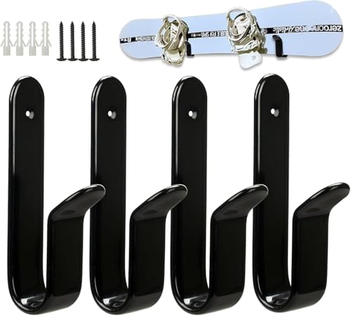 【Ranging dell'attrezzatura】 Il supporto da parete per sci è dotato di un gancio profondo a forma di U per ospitare una grande varietà di dimensioni e stili di snowboard. Questo supporto da parete per snowboard è adatto per cartongesso, legno, gesso e pareti massicce.