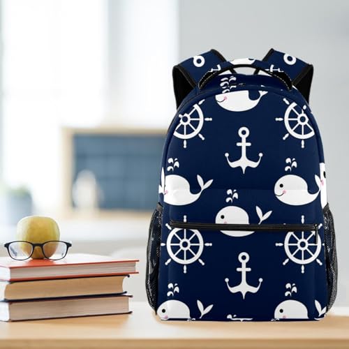 Sac à dos multicolore baleine et ancre au style unique - 5