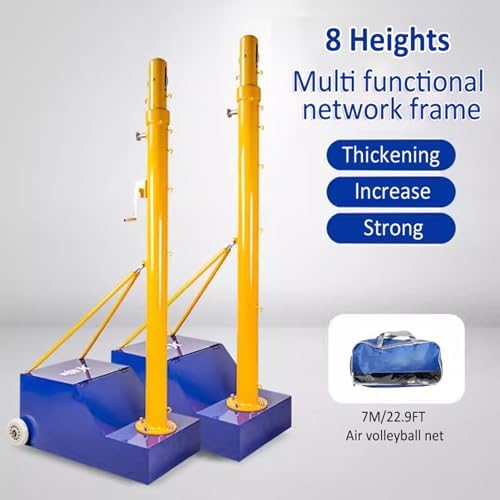 Portable Volleyball & Badminton Net System - Adjustable Height, Stable Base with Wheels - Perfect for Indoor/Outdoor Sports, Easy Setup & Transport