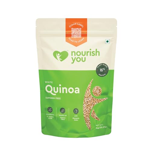Nourish You White Quinoa Seeds 1Kg | Gluten Free, High-Protein Superfood | Vacuum-Sealed for Freshness | Low GI, Weight Management Diet Food | Use for Salads, Upma, Pulao & Porridge - Image 2