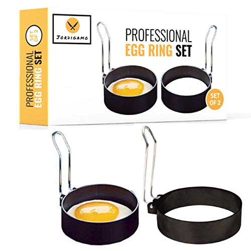 JORDIGAMO Professional Egg Ring Set For Frying Or Shaping Eggs - Round Egg