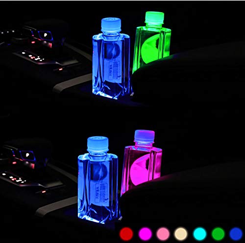 Newl 2 Pieces Car Cup Holder Led Lights With 7 Colors Usb Charging Mat Cup Pad Coaster Insert Led Interior Atmosphere Lamps (Don't Fuck Up The Car) #TOP6