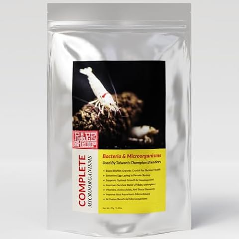 Professional Shrimp Microbial Powder - Premium Biofilm & Bacteria Booster - Increases Shrimplet Survival - Taiwan Formula (35g/1.22oz) - Perfect for dwarf shrimp caridina, neocaridina, crystal, cherry Cover