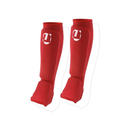 Ju-Sports - Espinilleras con protección para empeine rojo rosso Talla:large