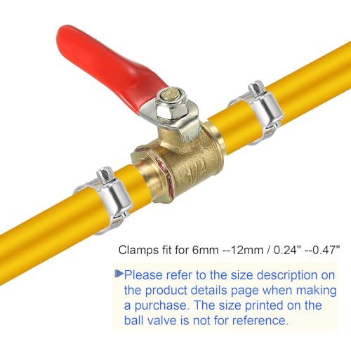 Mini válvula de bola de 3/8 pulgadas e interruptor de cierre de latón con abrazadera, 3 uds 6