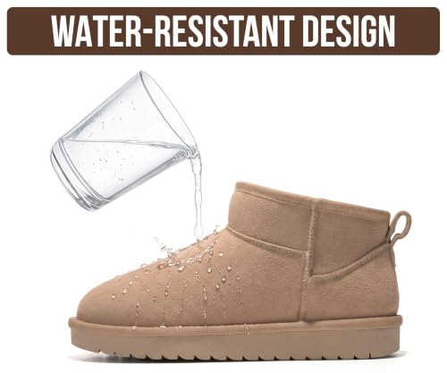 Image of 100% Genuine Leather Womens Boots Fur-Lined Booties Ankle Boots for Women