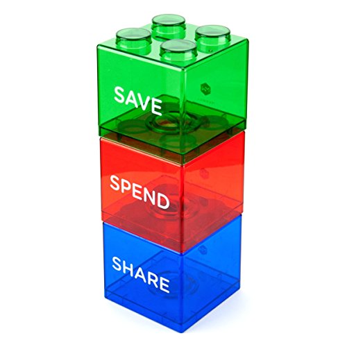 Save Spend Share Piggy Bank for Kids - Clear Transparent Plastic Coin Banks for Boys & Girls - Teach Children About Giving & Saving Money - Block Banks by Maxwill - Image 6
