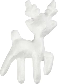 Reno de poliestireno, altura: 11,5 cm, color blanco, 5 unidades