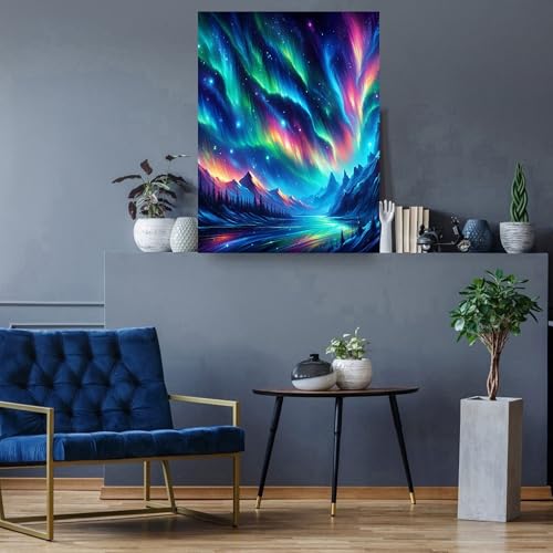 Zythron Diamond Art Kits for Adults, Northern Lights Diamond Painting Kits for Adults Beginners, Aurora 5D DIY Diamond Art Kits Gem Arts Crafts for Home Wall Decor 12x16 Inch — view 3