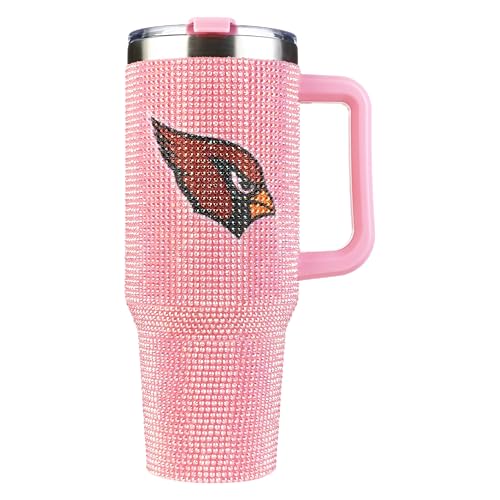 Image of The Memory Company Officially Licensed 40oz Pink Bling Game Day Tumbler, Arizona Cardinals