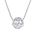 Merdia 925 Sterling Silver Necklaces with Pendant Cut Beads Ball Chain Necklace for Women Charm Jewelry