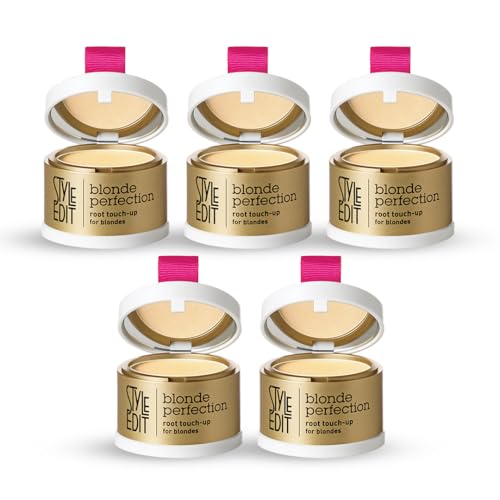 Image of Style Edit Root Touch Up Powder | Temporary Hair Color for Gray Roots and Thinning Hair | Salon-Quality, Transfer-Resistant Hair Concealer | Light Blonde, 0.14 oz (Pack of 5)