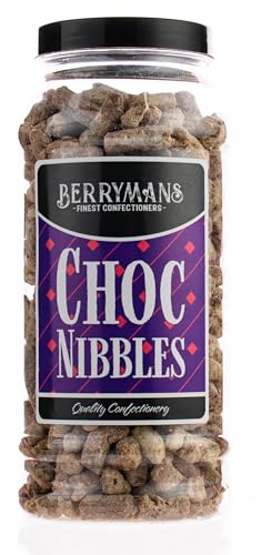 Original Choc Nibbles Retro Sweets Gift Jar By Berrymans Sweet Shop - Classic Sweets Traditional Taste.