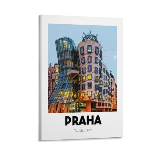 Impressions d'art mural Dancing House pour décorer un salon moderne