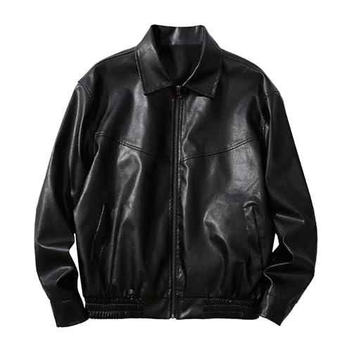 Men's Leather Jacket Male Fashion Moto Biker Jackets Autumn Faux PU Coat Hip Hop Leather Oversize Streetwear