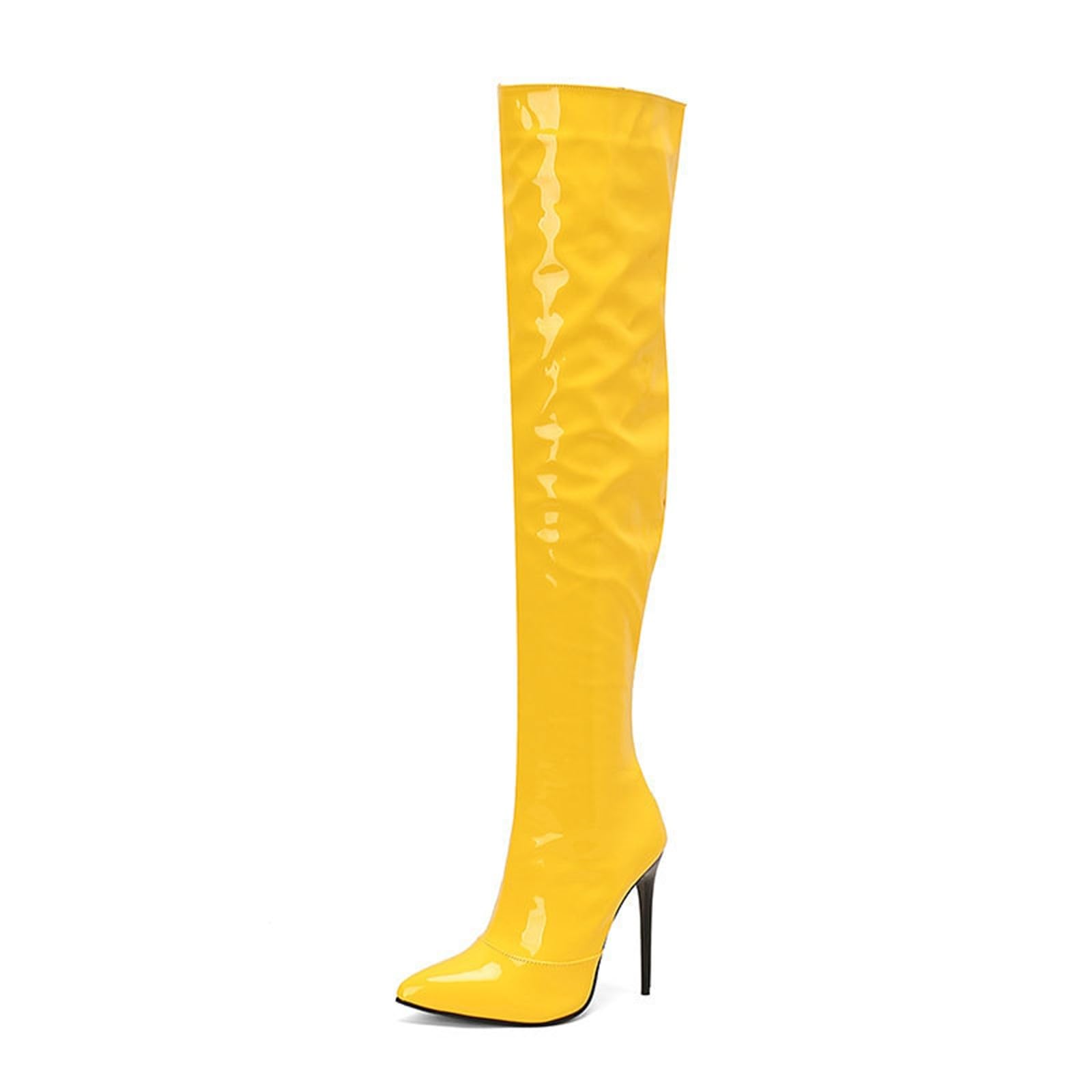 Générique Cuissardes pour Femmes. Talons Aiguilles de 8CM, Plateforme à Enfiler sur Les Bottes Hautes au Genou