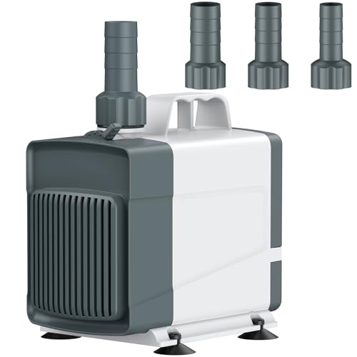 Image of Pawfly 1060 GPH Fountain Pump, 85 W Submersible Water Pump with 14.8 ft. High Lift and 3 Nozzles, Quiet Water Fountain Pump for Aquarium Fish Tank Waterfall Pond & Hydroponics