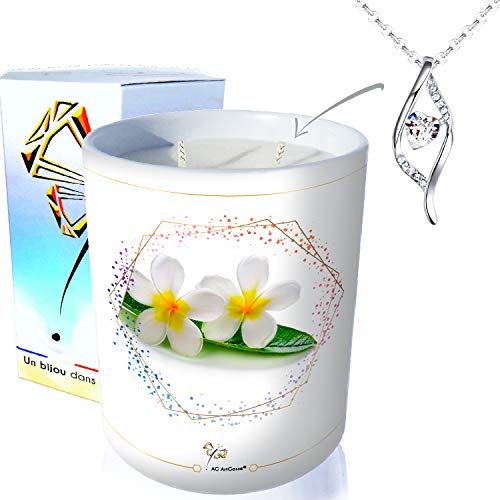 AG Artgosse - Vela con diseño de monoï de Tahití, cristal de Swarovski Elements, para mujer, caja de regalo de cumpleaños y fiesta