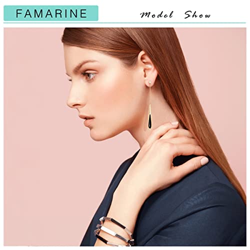 FAMARINE Black Earrings, Black Dangle Earrings for Women Waterdrop Drip Earrings Valentines Earrings3