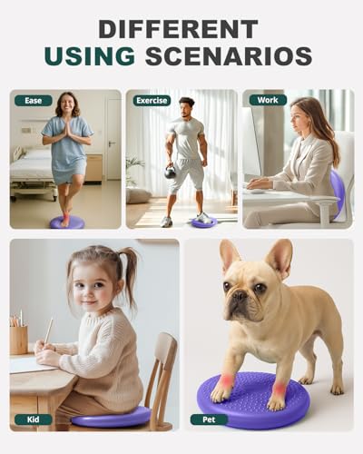 Image of Trideer Wobble Cushion Core Balance Disc, Flexible Seating for Classroom Elementary, Wiggle Seat for Sensory Kids, Balance Pad with Inflation Pump