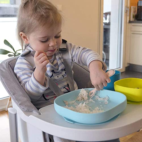 BÉABA, Baby-Essensset aus Silikongeschirr, Mit Saugnapf, Rutschfest, 4 Teile, Teller + Schüssel + Glas + Löffel… – Ansicht 6
