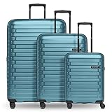 Pactastic Hartschalen Koffer-Set 3-teilig | hochwertiges Polypropylen Material | mit Dehnfalte erweiterbar um 5 cm | 4 Doppelrollen & TSA-Schloss für Damen & Herren (Collection 04)