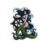 Patch Ecusson Thermocollant Jeune fille sirène marine pin up 5,50 x 6,50 cm