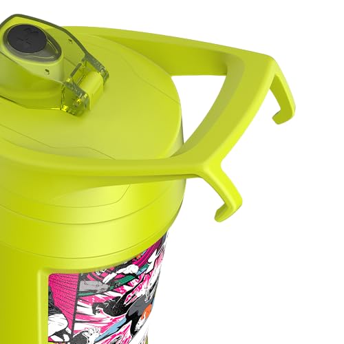 Image of Under Armour 32 oz Insulated Water Bottles - Sports Water Jug with Fence Hook, Leak Resistant for Baseball, Football & More, 32 oz Insulated, High-Vis Comic