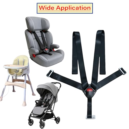 Image of Universal 5 Point Seat Chest Harness with Locking Buckle Adjustable Straps Replacement Part for Highchair Stroller Pushchair