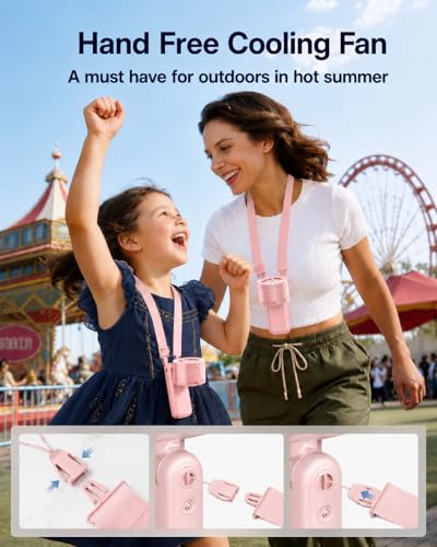 Image of Sevenaire S42 Portable Hand Fan with Mist, Hand fan for summer, High Speed & LED Display - Personal Fans Portable Rechargeable, 12000 RPM Turbo Mini Fan for Travel, Outdoor, Home, Office (SoftPink)