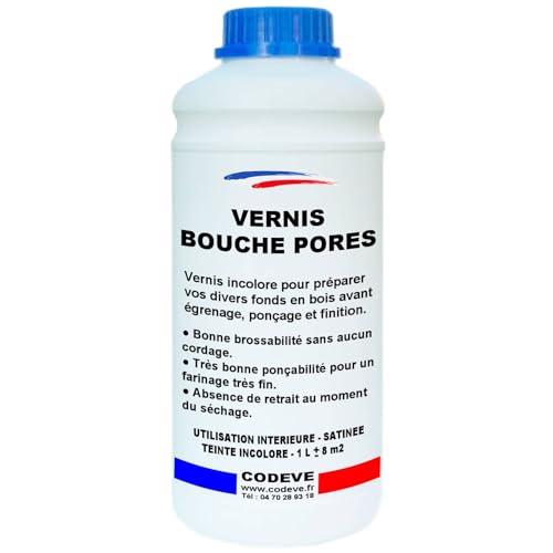 Bouche Pores Bois - Codeve Bois - 1L - Intérieur - Pour Bloquer La Porosité D'un Fond En Bois Avant De Recevoir Une Finition.