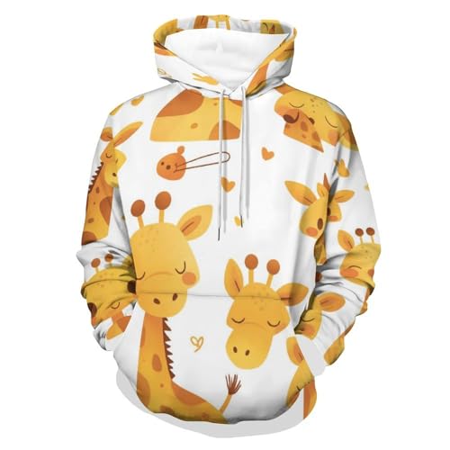 Sweat à capuche girafe pour homme et femme, hoodie mignon taille S