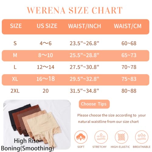 Image of Werena Tummy Control Thong Shapewear for Women High Waisted Body Shaper Panties Shaping Thong Girdle Underwear