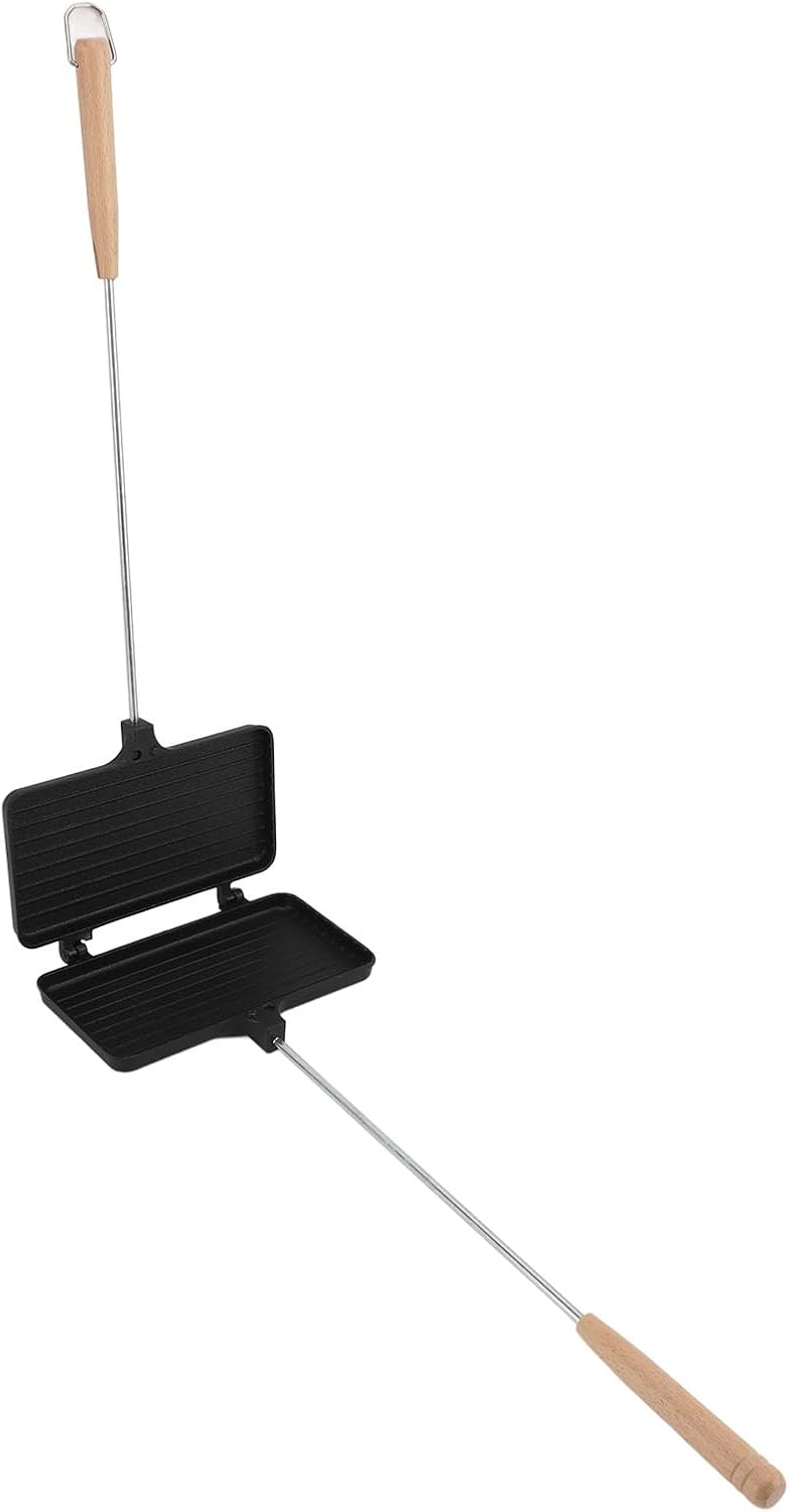 Grilling Pan Versatile Even Heat Rugged Sandwiches Grill Pan with Long Handle for Toasts