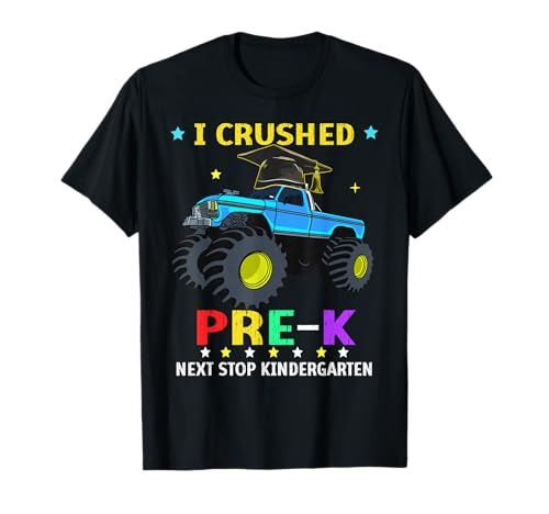 pre k Graduation 2025 Graduate Monster Truck Kindergarten T-Shirt