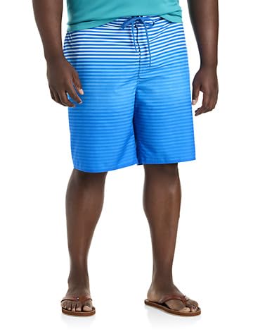 True Nation by DXL Men's Big and Tall Ombré Swim Trunks Blue