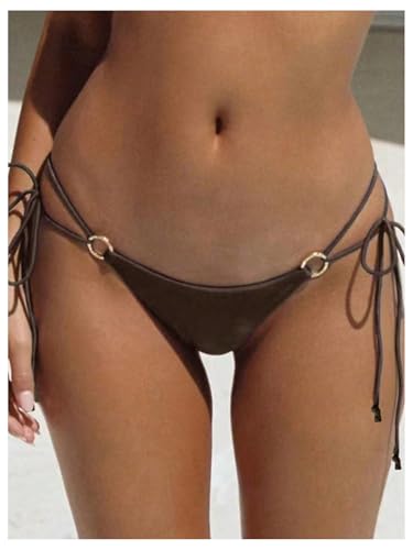 Image of SOLY HUX Bathing Suit for Women Halter Ring Linked Tie Side Bikini Sets Two Piece Swimsuit
