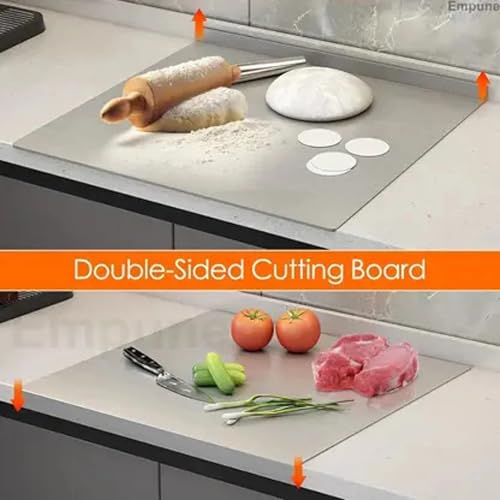 Image of Btop Stainless Steel Chopping Board, Corrosion Resistant, Waterproof, Rust-Proof, Professional Kitchen Equipment (Steel Countertop Chopping Board)