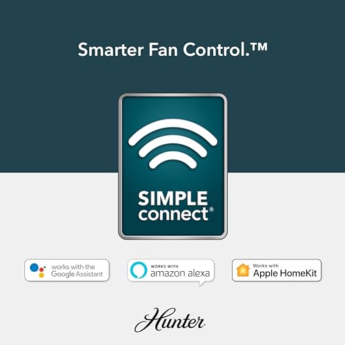 Image of Hunter Techne, Indoor, Ceiling Fan, Smart, Quiet, 52 inch, Matte White