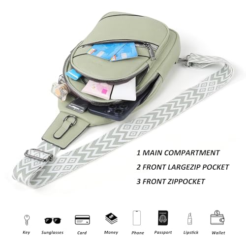Image of TANTOMI Sling Bag Crossbody Bags for Women Leather Cross Body Bag Trendy Fanny Pack Chest Travel Purse with Adjustable Strap