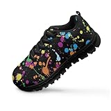 Funnydude Fashion Print School Shoes for Boys Size 10.5 Little Kid Casual Tennis Shoes Lace up Walking Footwear