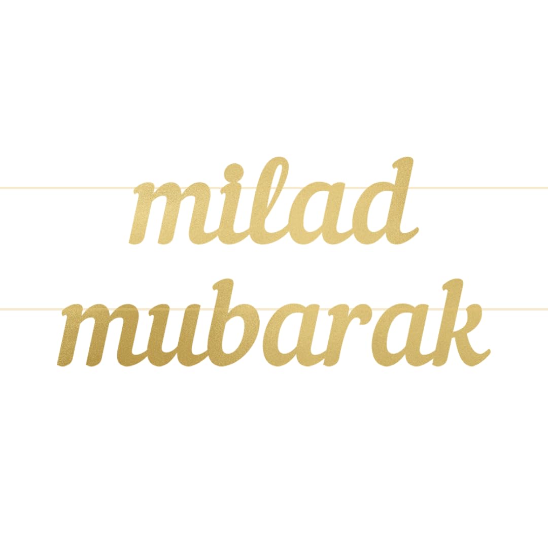 Milad Mubarak Letter Banner - Gold