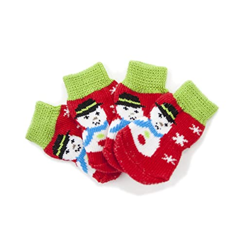 BESPORTBLE Doggie Cat Socks 4 Pack Christmas Socks Non-Slip Cotton Size s Pet Style