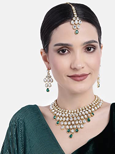 Image of Peora Ethnic Traditional Kundan Bridal Jewellery Set Gift for Women