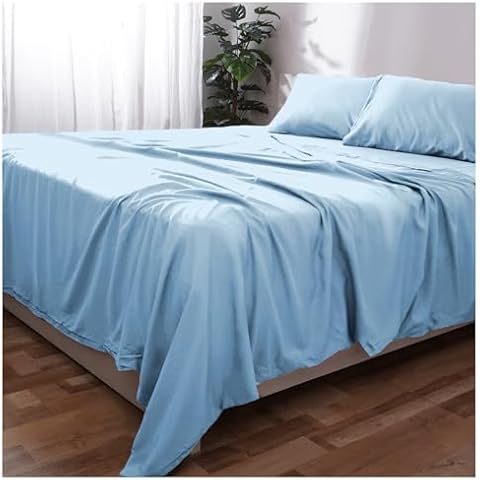 Sky Blue Double Bed Sheet Set by Novo Home Cover