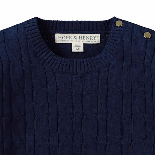 Image of Hope & Henry Girls Cable Front Pullover Sweater