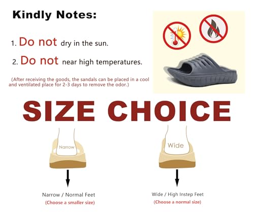Image of KuaiLu Mens Recovery Sandals Orthotic Arch Support Open Toe Sport Slides Thick Cushion Orthopedic Plantar Fasciitis Slip On Wide Width Summer Pool Beach Waterproof